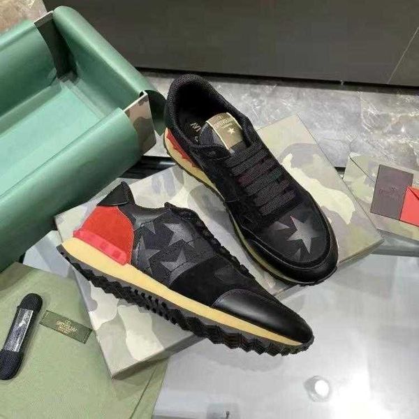

trainers stud rockrunner sneakers mens valentinolies camouflage mesh fabric rubber designer triple black white bre shoes ig5w