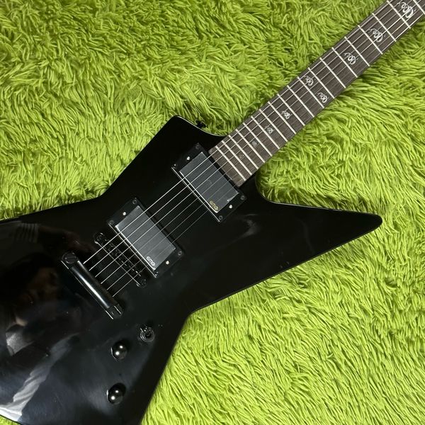 

customs black goose electric guitar wolf and snake inlays fast ship