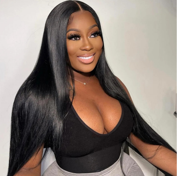 

13x4 straight lace front wig 30 inch human hair wigs for women brazilian pre plucked 13x6 hd transparent lace frontal wig, Black;brown