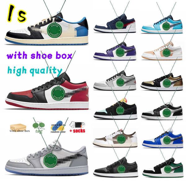 

designer jorden 1s low jumpman 1 basketball shoes unc reverse bred mens sports trainers royal toe chicago university blue black light smoke