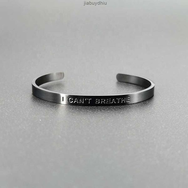 

wholesale black lives matter metal engraved resistance fighting for justice cuff bracelet, Silver
