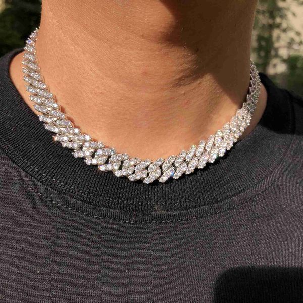 

10 mm hip hop jewelry all ice cuban chain, Silver