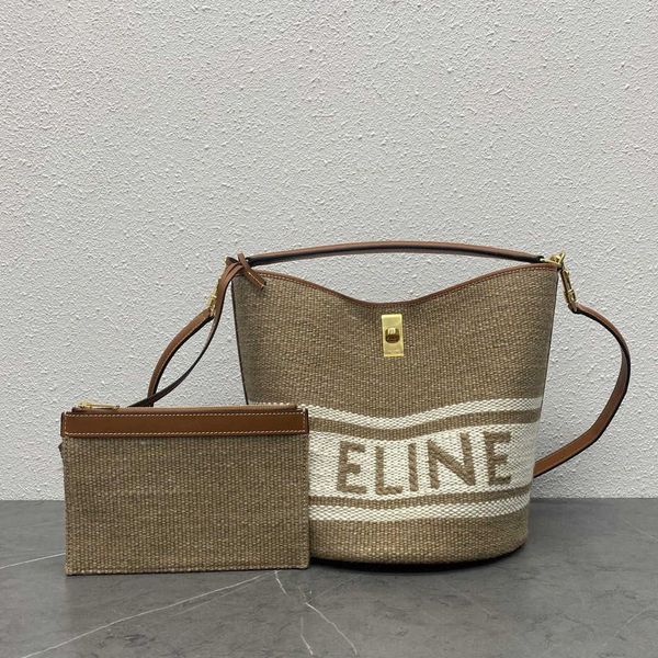 

designer bag ladies bucket bag straw shoulder bag luxury handbag underarm bag summer essential shopping bag beach bag