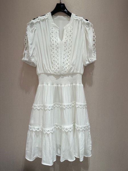 

basic & casual dresses european fashion designer water soluble flower hollowed out embroidery lace panel v-neck dress, Black;gray