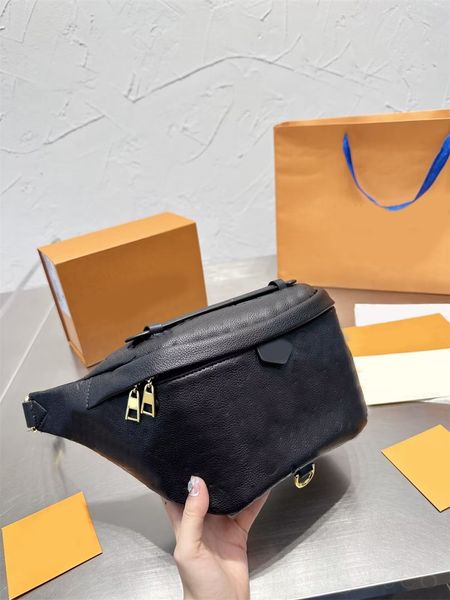 

designer fanny pack leather bum bag adjustable shoulder straps mini purse black white belt bags casual famous embossing xb042