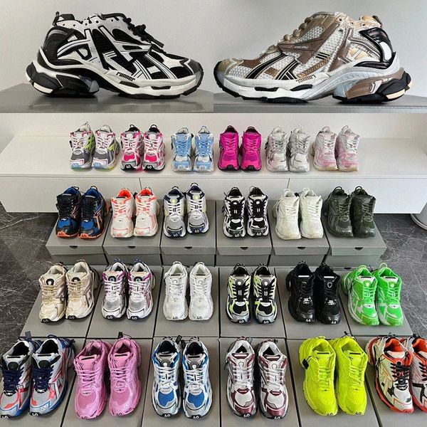 

designer women men casual shoes runner 7s transmit sense retro trainers black white pink blue multicolor deconstruction sneakers heavy kgpo#