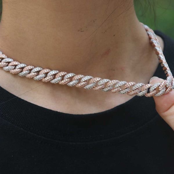 

two color chain necklace for men's jewelry 10 mm wide, Silver