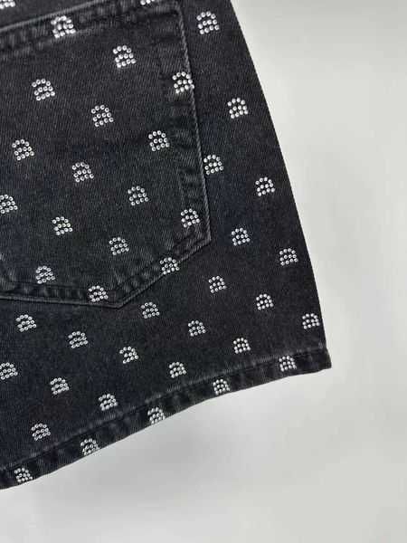 

2023 wonmen small crowd new aw king full waist denim shorts made wang heavy work slimming pants 1a6fb{category}, Blue