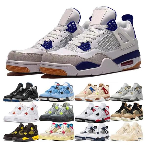 

jumpman 4 4s basketball shoes for men women og red thunder pine green military black cat white oreo sail seafoam university blue bred mens w
