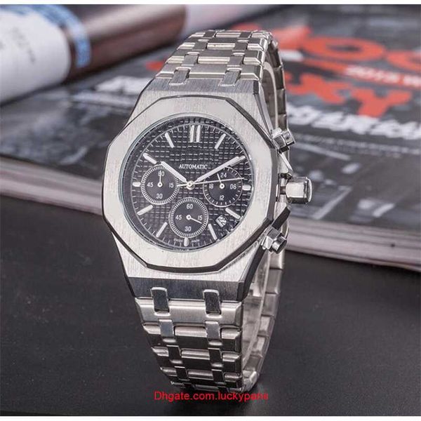 

r olax luxury all dials working automatic date men watches luxury fashion mens full steel band quartz movement clock gold silver leisure wri, Slivery;black