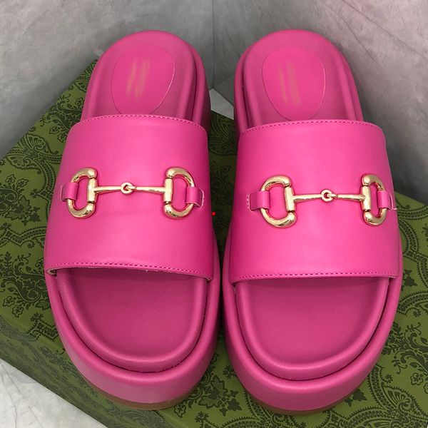 

2023 fashion designer slippers comfort slipper women sandals shoes platform slides calfskin sandal fashion rubber bottom slides summer beach, Black