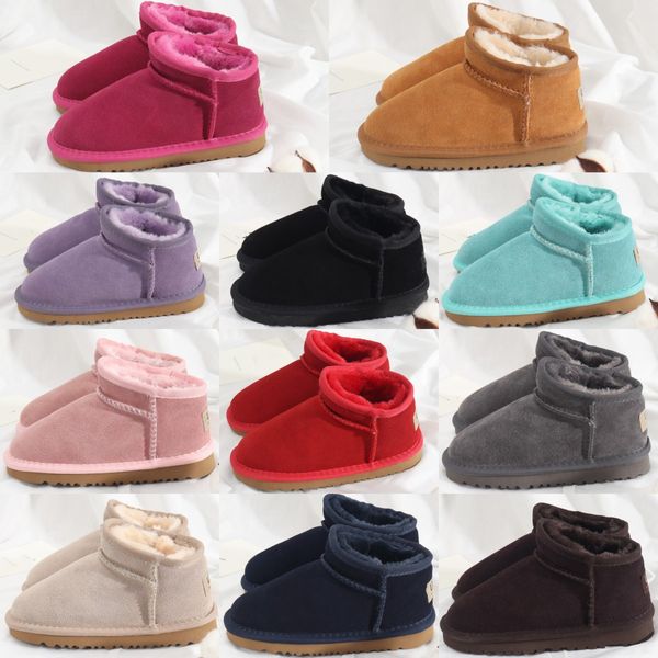 

australia kids shoes mini classic boots uggi girls children sneaker baby kid youth boot uggly toddlers infants walkers boys chestnut red pur, Black;grey
