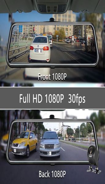 

olesed t95s 10 inch ips screen car dvr mirror dash camera dash cam dual lens car camera full hd drive recorder stream rearview mir6811519