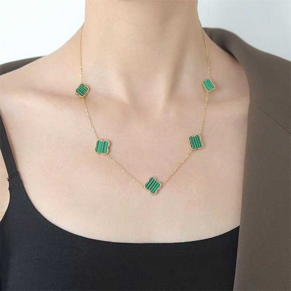 

designer classic fashion chain clover necklace for women 4/four leaf flower 18k gold plated charm party wedding mother's thanksgiving g, Silver