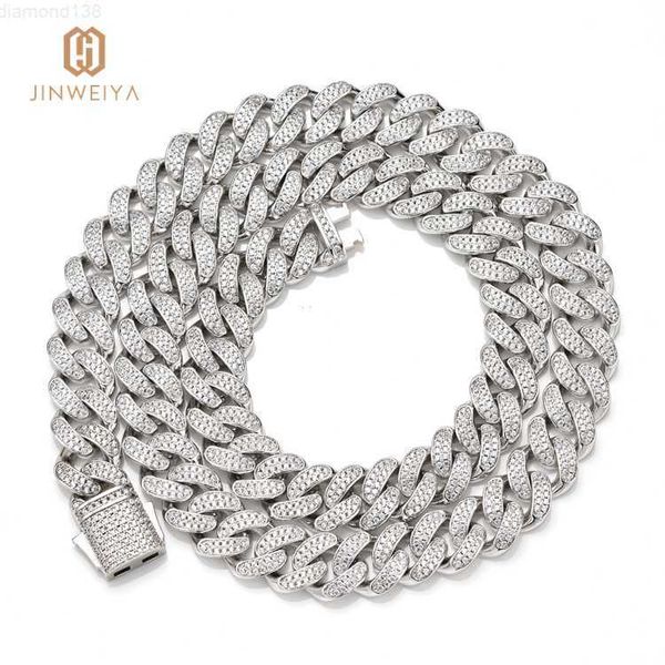 

jwy custom icy cuban chain necklace copper thick iced cuban link chains men, Silver