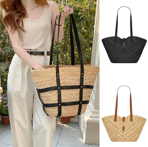 

luxury men mirror quality handbags messenger women rive gauche beach bag shoulder wallets straw weave linen basket bags designer clutch tote