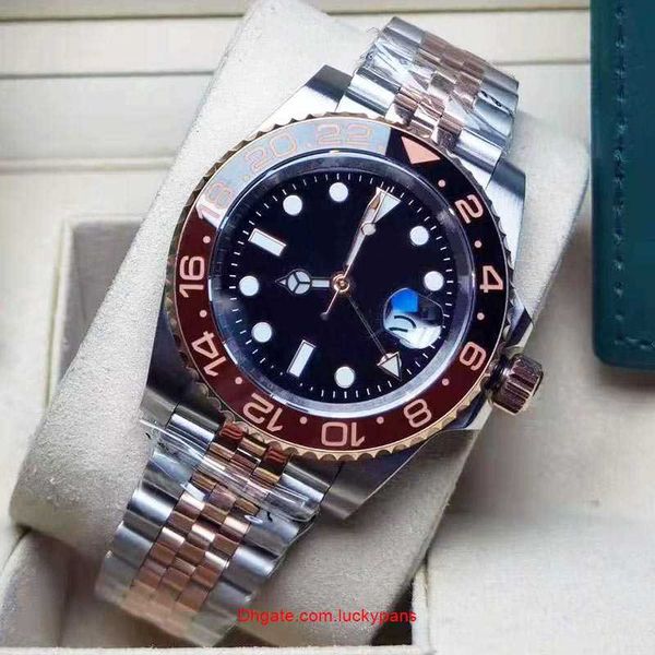 

r olax luxury 5a classic 3186 model real adjustable oneself watches uhr ceramic bezel mens mechanical automatic movement watch men oyster ju, Slivery;black