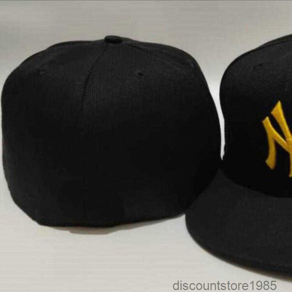

men's new york full closed caps summer letter bone men women black color all 32 teams casual sport flat fitted hats mix colors size cas, Blue;gray
