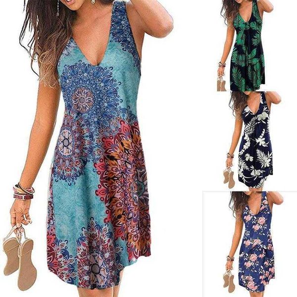 

womens trendy printed dresses v neck pleated a line sleeveless dress, Black;gray