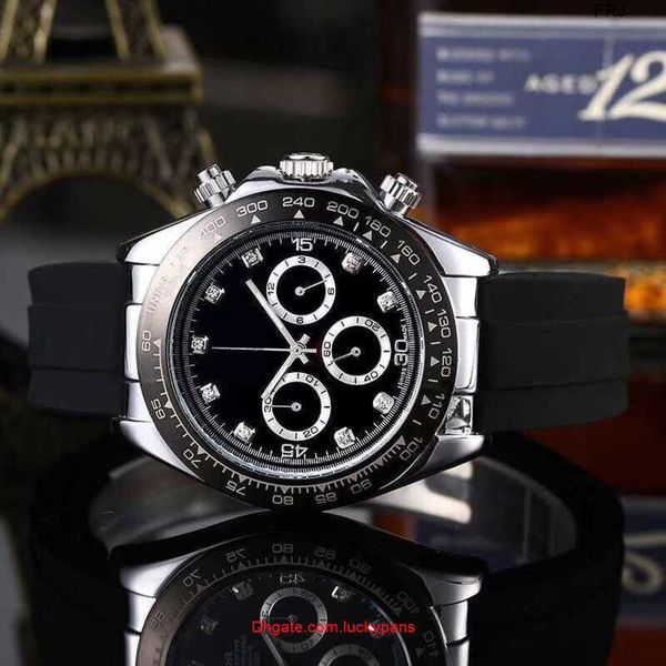 

mens r olax watches mechanical watch automatic luxury classic mens watches brand men watch chronograph rubber strap satch 42mm dial w 35yj, Slivery;black
