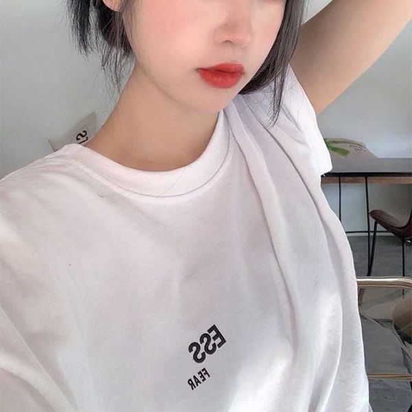 

summer mens t shirt letter printing short sleeved shirt designer t shirt mens womens pure cotton tee high street tide brand oversized t-shir, White;black