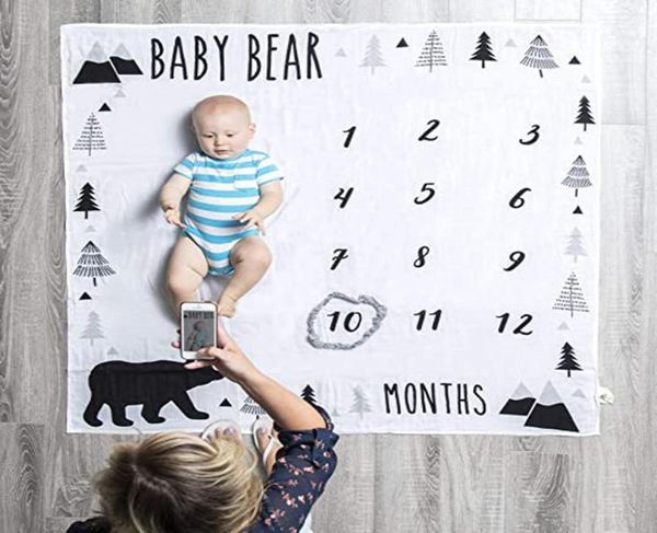 

012m baby milestone blanket monthly baby blankets newborn soft pography props background blanket carpet18379797