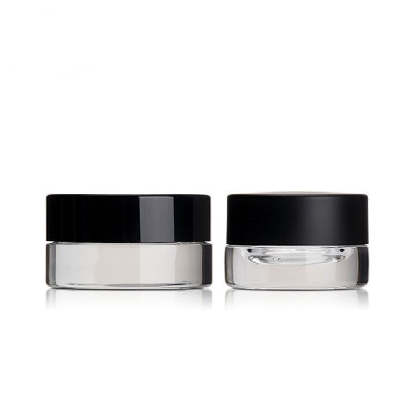 

luxury 3g 5g wide mouth small sample glass cosemtic eye cream jar with plastic screw lid, clear 3ml 5ml skin care lip balm container jar who