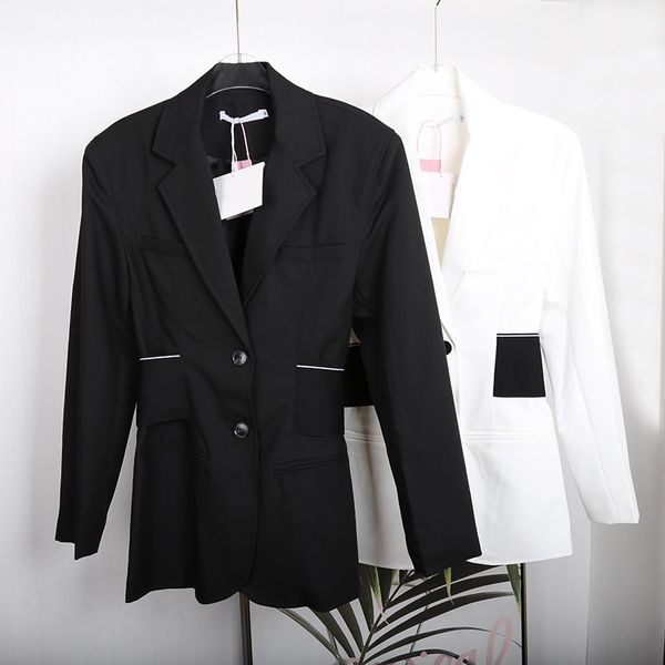 

women's suits blazer luxury designer jacket slim waist cover suit black white fashionable autumn womens temperament coat women's c, White;black