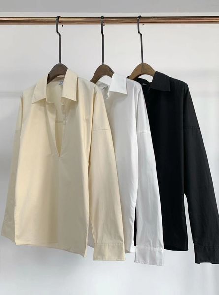 

women organic cotton v-neck loose blouse toteme, White
