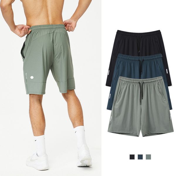 

lu men cycling sports ice silk short jogger pant with pocket reflective stripe elastic casual running gym workout ll75