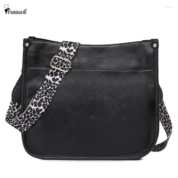 

evening bags funmardi 2023 women soft pu leather shoulder bag lady small square crossbody fashion print designer shopping wlhb3305