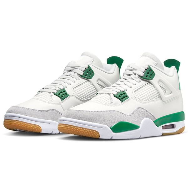 

box with jumpman 4 basketball shoes men women 4s pine green red thunder military black cat midnight navy university blue bred seafoam mens t