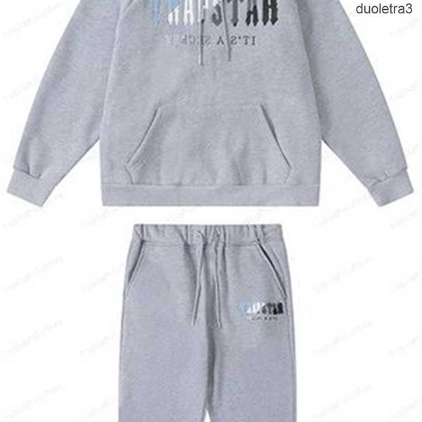 

new mens tracksuits sweater trousers set designer hoodies streetwear sweatshirts quality sports suit embroidery plush letter decoration thic, Gray