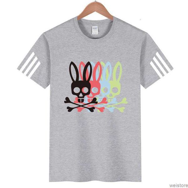

psycho bunny shirt mens designer t-shirt ins fashion letter casual summer short sleeve skull rabbit printed t shirt women's tees crew n, White;black