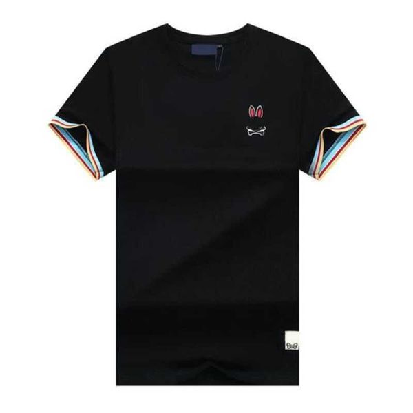

men's t-shirts mens casual t shirt polos summer slim psycho bunny print round neck tee short sleeve fit breathable crew accessory, White;black