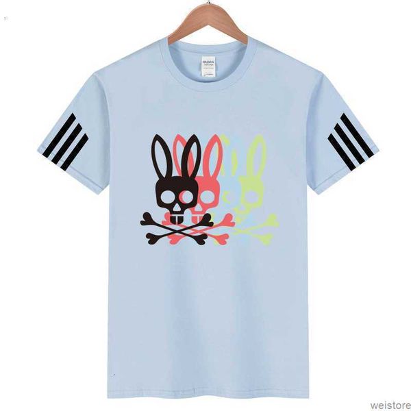 

psycho bunny shirt mens designer t-shirt ins fashion letter casual summer short sleeve skull rabbit printed t shirt women's tees crew n, White;black