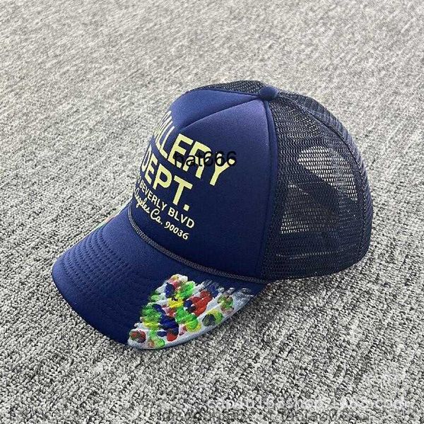 

galleryes hat hand painted dept mesh truck driver hat casual letter baseball cap summer7fw0nnyx, Blue;gray