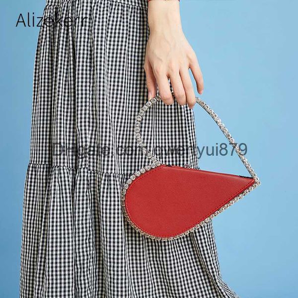 

totes diamond red heart evening clutch bags women designer chic rhinestone acrylic handle black purse for wedding party sac a mainqwertyui87