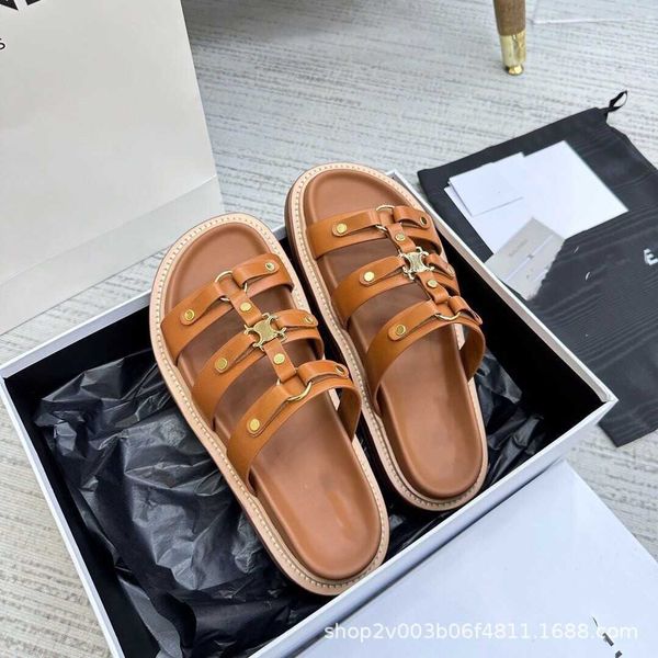 

high version triumphal arch thick sole slippers for women in 2023 new summer wear versatile one line flip flop beach roman sandal, Black