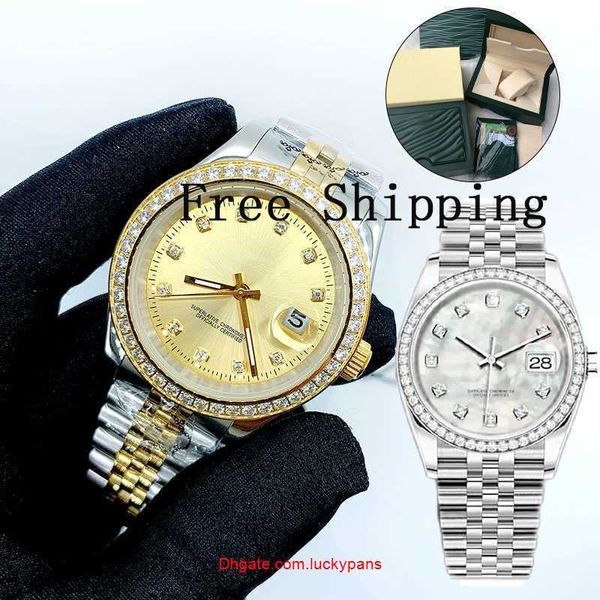 

r olax luxury diamonds watch 41 36mm mens automatic 31mm 28mm woman quartz watches with box sapphire waterproof wristwatches full stainless, Slivery;black