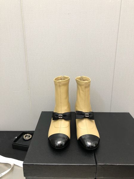 

2023 brand black leather ankle long boots women pointed toe letter high heel shoes woman fashion runway boots 5.5cm fusheng01