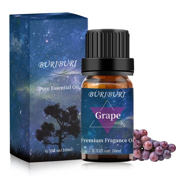 

buriburi grape fragrance oil, aromatherapy essential oil for diffuser, humidifier, aromatherapy, candle making, soap scents (10ml)