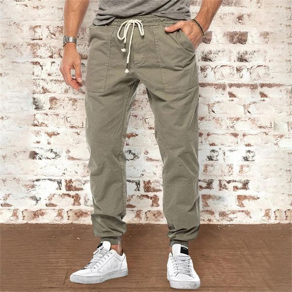 

pants 2022 new men's pants male summer breathable solid color trousers fitness streetwear sweatpants male, Black