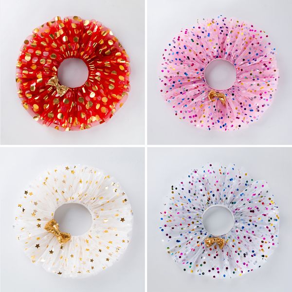 

summer girl princess skirt baby girl half body skirt baby korean version pink gold dot tutu skirt children's dance skirt, Blue