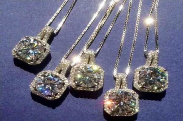 

simple korean fashion jewelry 925 sterling silver 6 color zirconia round cut diamond cz gemstones women cute chian necklace pendan4459154