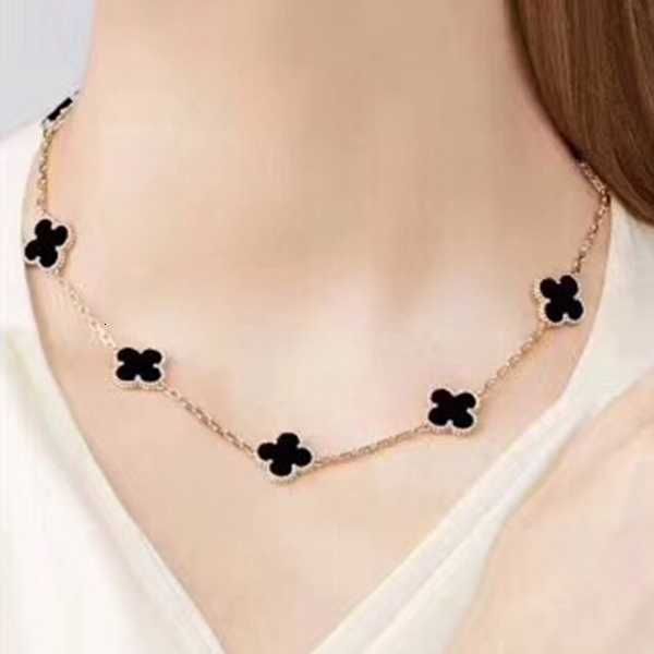 

four leaf clover necklace natural shell gemstone gold plated 18k designer for woman t0p highest counter advanced materials jewelry anniversa, Silver