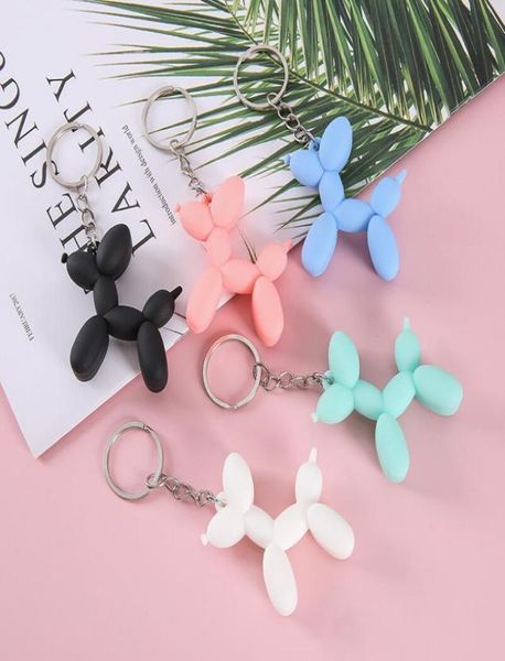 

fashion cute balloon dog keychain jewelry couple keyring creative cartoon mobile phone bag car pendant keychains accessories5367033, Silver