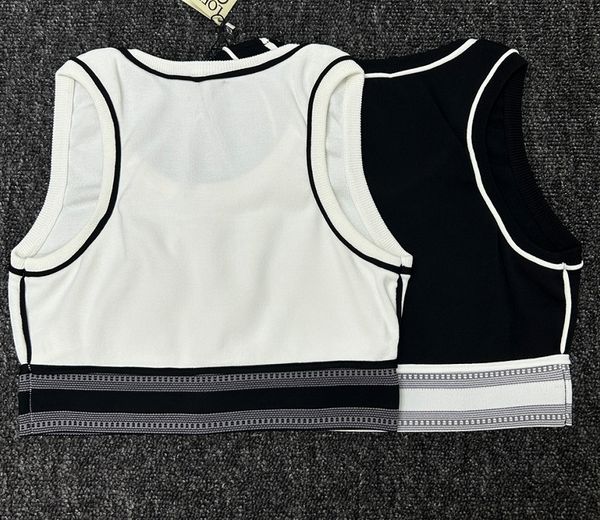 

women's outerwear vest luxury brand designer courreges 2023 summer spicy girls diagonal shoulder tank round neck short camisole, Black;white