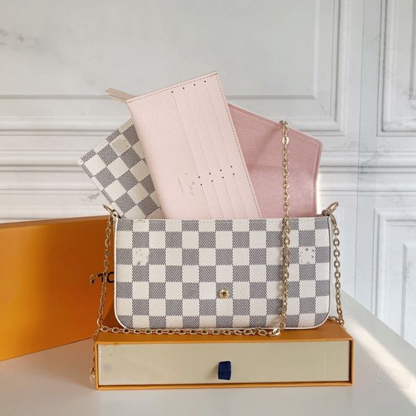 

classic luxury designer handbag pochette felicie bag genuine leather handbags shoulder handbag clutch tote messenger shopping purse with box