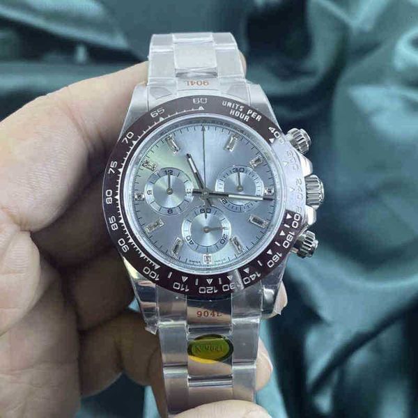 

mens rolx watch date gmt luxury wristwatcheses mechanische chronograph blue dial bezel diamonds, Slivery;golden